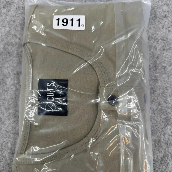 CUTS Clothing Men's Henley Shirt X-Large Green Split-Hem Performance Casual - Picture 10 of 10